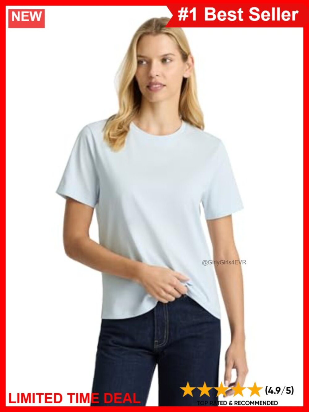 Supima Cotton Mercerised Crew Neck T-Shirt Short Sleeve